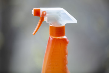 Plastic sprayer for antiseptics, antimicrobial mixtures and cleaning fluids