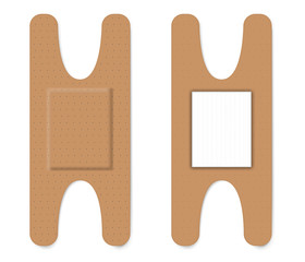 Adhesive plaster knuckle bandage, realistic vector illustration. First aid band for wound care