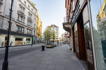 Empty streets of Vienna city center