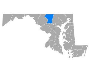 Karte von Carroll in Maryland