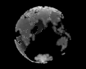 Global network connection. World map point composition concept of connection technologies for business. 3D illustration. 
