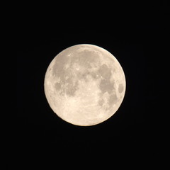 Tokyo,Japan-April 8, 2020: The supermoon, the largest full moon of 2020, observed in Tokyo, Japan,...