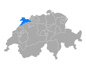 Karte von Jura in Schweiz