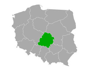 Karte von Lodzkie in Polen