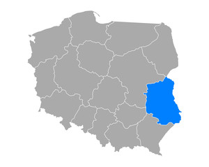 Karte von Lubelskie in Polen