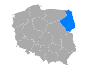 Karte von Podlaskie in Polen
