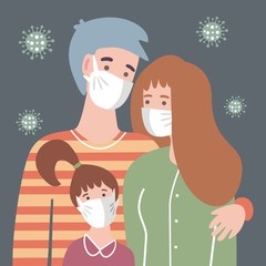 Medical masked family