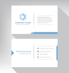 Modern. vector business card template. design blue and white color