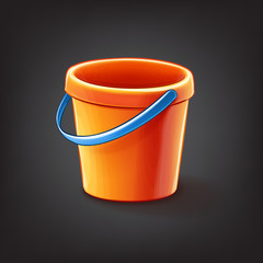 orange plastic bucket