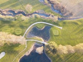 Aerial view of the golf court.