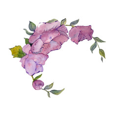 wreath with lilac flowers and leaves