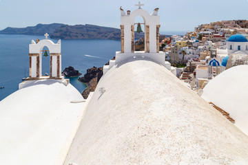 View of Oia village of Santorini Island Cyclades Greece 