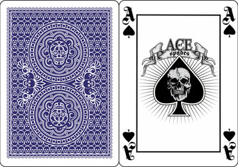 ace of spades with skull