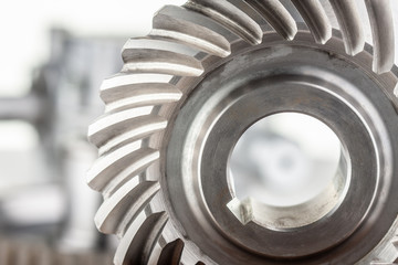 close up of a gear wheels