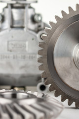 close up of a gear wheels