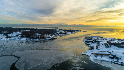Winter view of Helsinki Finland.