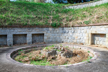 陸軍芸予要塞来島要塞 砲座跡 愛媛県今治市小島 Battery remains in Oshima island, Imabari city, Ehime Pref. Japan. Oshima island is famous for the historical sites of Geiyo-Fort built in 1899.