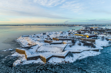 Suomenlinna fortress in winter Helsinki, Finland	