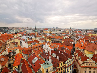 Fototapeta na wymiar Overview of Prague from above