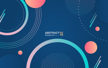 Gradient circle shapes on classic blue background. Futuristic background concept. Vector EPS 10
