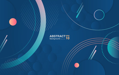 Obraz premium Gradient circle shapes on classic blue background. Futuristic background concept. Vector EPS 10