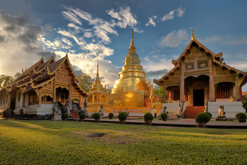 Fototapeta premium Wat Phra Singh temple is priceless Chiang Mai Lanna.