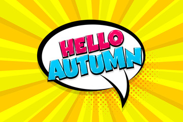 Automn comic text speech bubble pop art