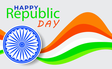 Illustration of Happy Indian Republic day celebration poster or banner background. - Vector