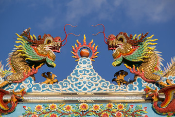 Dragon on the roof of a shrine.