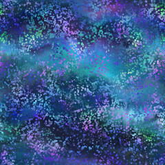 Obraz premium Holographic surreal ombre iridescent blend of purple green and blue with digital pattern overlay. Soft flowing surreal fantasy graphic design. Seamless repeat raster jpg pattern swatch.