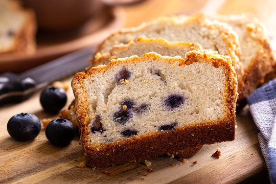 Slices Of Blueberry Streusel Bread