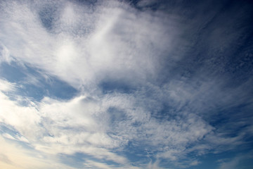 Picturesque cloudscape. Beautiful blue sky in fluffy cirrus clouds. Hd wallpaper sky nature wallpapers for desktop backgrounds.