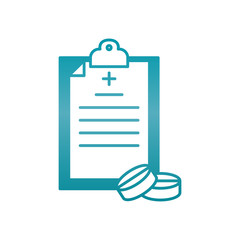 medical report and pills icon, gradient style