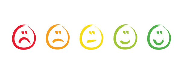 handdrawn rating satisfaction feedback emotions vector illustration EPS10