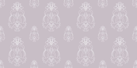 Seamless damask pattern wallpaper. Vintage decor in Victorian surface style