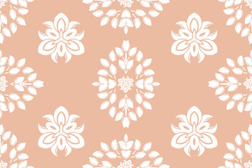 Seamless damask pattern wallpaper. Vintage decor in Victorian surface style