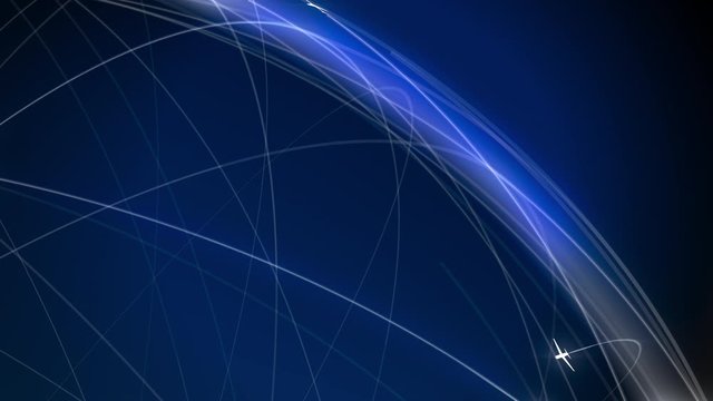 Air traffic global network visual effects animation
