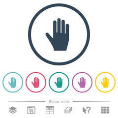 Obraz premium Right hand flat color icons in round outlines