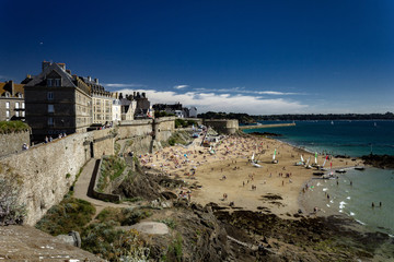 Saint-Malo in the North of France with clear sunny sky