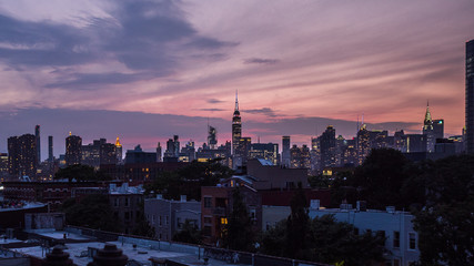 Empire State sunset skyline 
