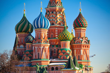 Fototapeta na wymiar Domes of St. Basil's Cathedral in Moskow, Russia