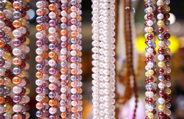 Pearl beads on a counter