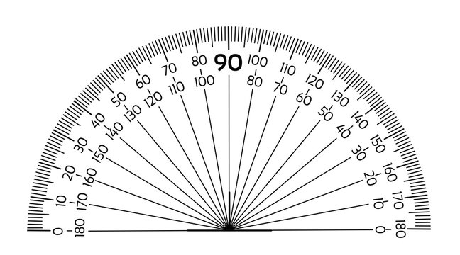 Protractor ruler isolated on the white background