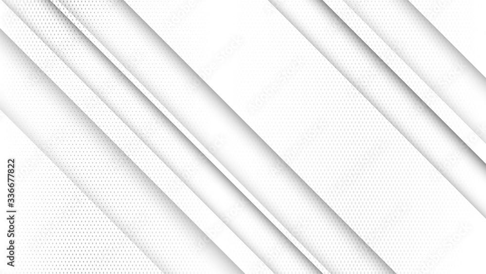 Poster Abstract white and gray gradient background. Halftone dots design background. Gray dotted halftone backdrop. Vector Illustration. Geometric backdrop. Dotted texture template. Dots grunge texture.