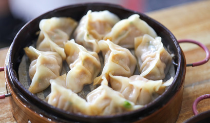 Chinese manti on a table