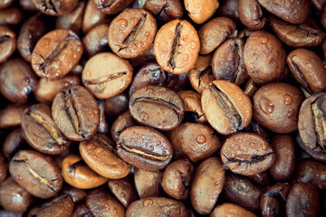 a lot of coffee beans lying