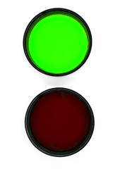 circular photo filters on white background
