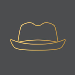 golden bowler hat icon- vector illustration