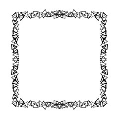 Doodle frame. Floral and geometric patterns.Black and white image.Outline drawing by hand.Vector image