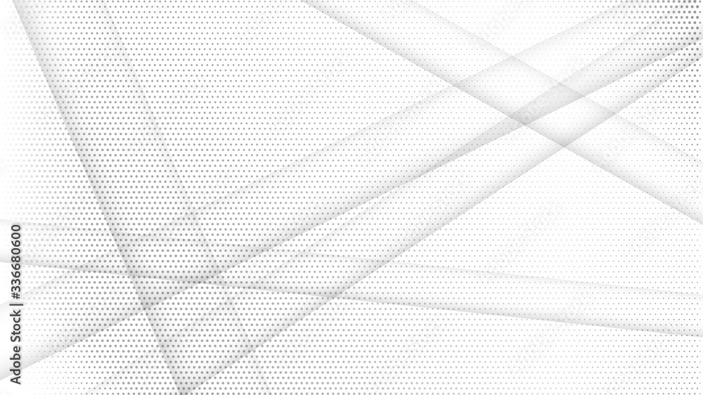 Fototapete Abstract white and gray gradient background. Halftone dots design background. Gray dotted halftone backdrop. Vector Illustration. Geometric backdrop. Dotted texture template. Dots grunge texture.